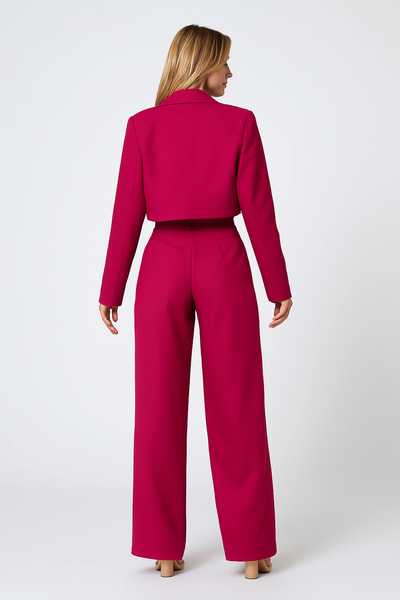 Cropped Blazer Set - Bold Berry Edition