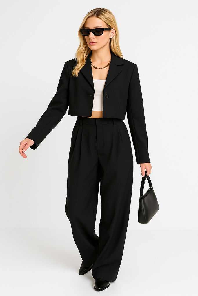 Cropped Blazer Set