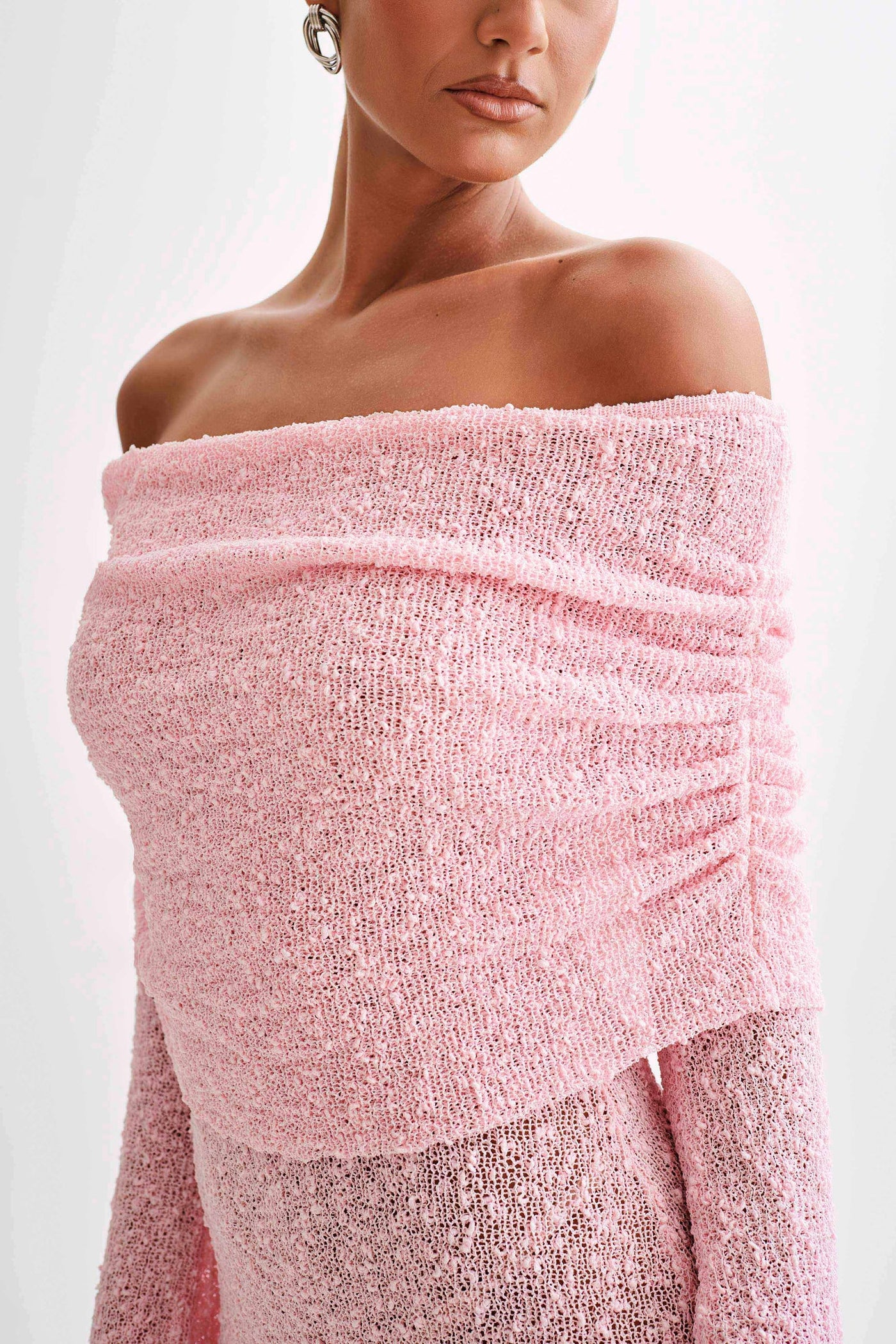GlamAura Off-Shoulder Sparkle Dress