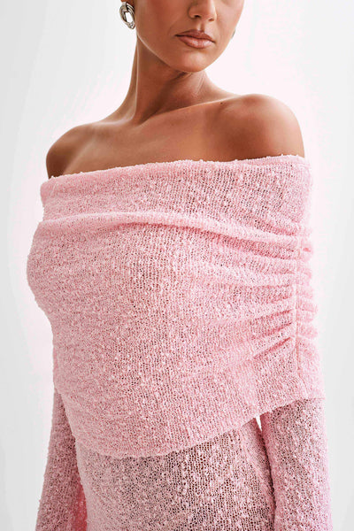 GlamAura Off-Shoulder Sparkle Dress