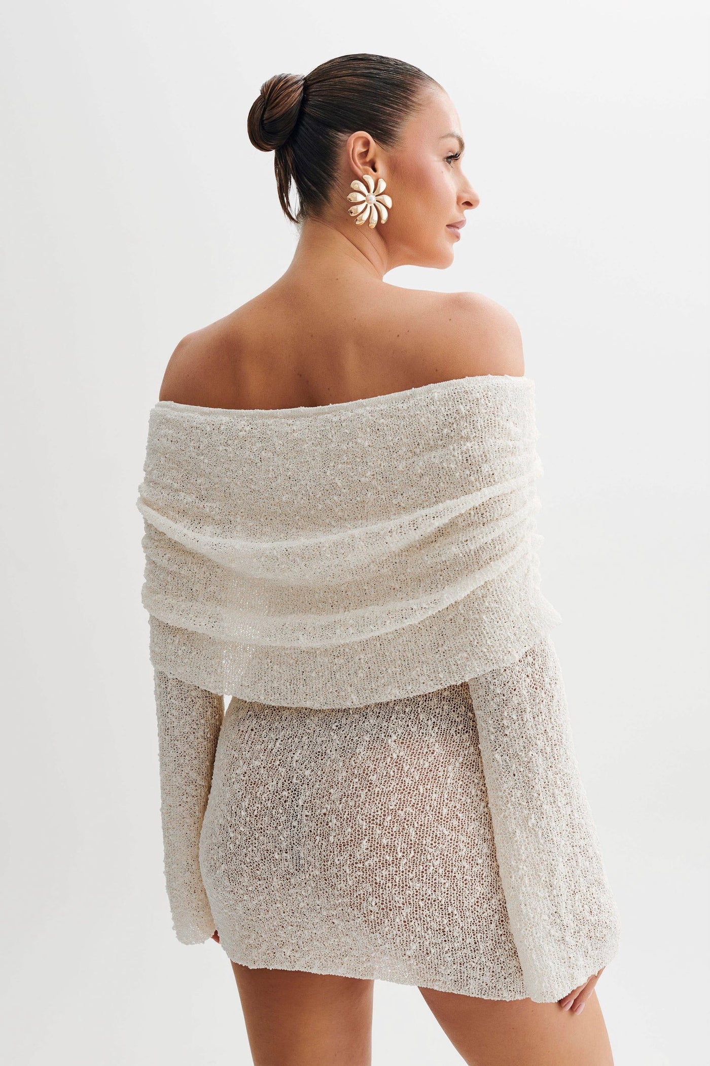 GlamAura Off-Shoulder Sparkle Dress